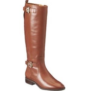 Nine West Cognac Leather Riding Boots